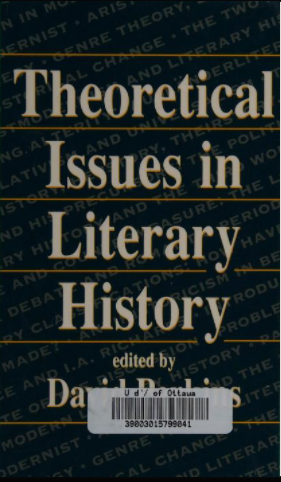 Theoretical Issues in Literary History - Scanned Pdf with Ocr